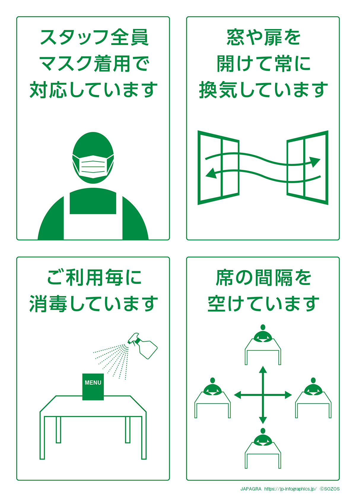無料ダウンロード 新型コロナウイルス対策ポスター 飲食店様向け インフォグラフィックで日本がわかる Japagra ジャパグラ